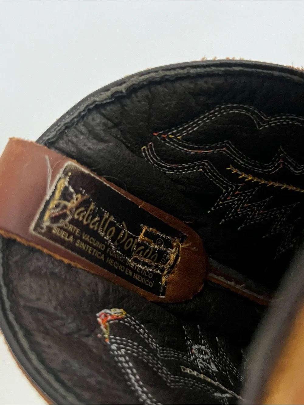 Caballo dorado kids brown leather cowboy boots